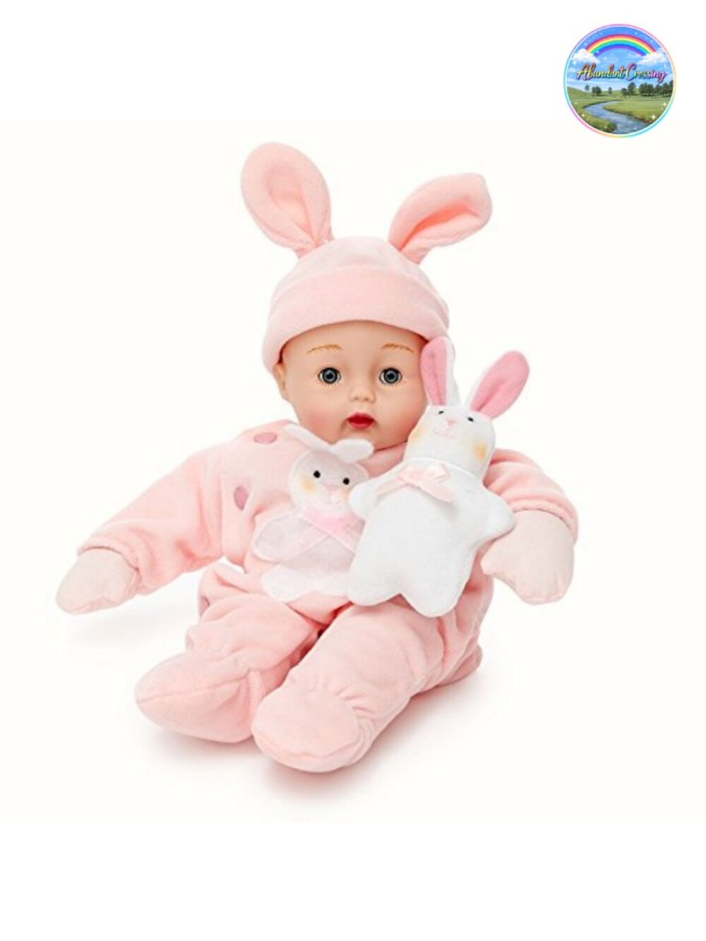 12 Inch Soft Body Baby Doll Pink Checked Onesie Huggums